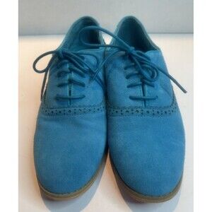 Twiggy London Women’s Shoes. Oxfords. Teal. Suede Leather. Size 7. Lace Up
